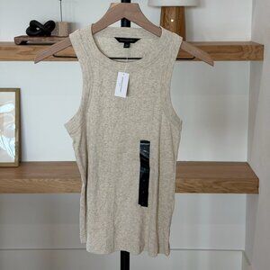 NWT Banana Republic Factory Ribbed Racer Tank - Heather Oatmeal - S